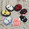 Cameos Resin Beads, Mixed color，A Grade, No-Hole Jewelry findings, 39x29.5mm ,Sold by PC