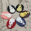 Cameos Resin Beads, Mixed color，A Grade, No-Hole Jewelry findings, 38.5x29mm ,Sold by PC