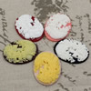 Cameos Resin Beads, Mixed color，A Grade, No-Hole Jewelry findings, 39.5x29mm ,Sold by PC

