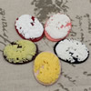 Cameos Resin Beads, Mixed color，A Grade, No-Hole Jewelry findings, 39.5x29mm ,Sold by PC