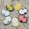 Cameos Resin Beads, Mixed color，A Grade, No-Hole Jewelry findings, 39.5x29.5mm ,Sold by PC
