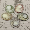 Cameos Resin Beads, Mixed color，A Grade, No-Hole Jewelry findings, 47x37mm ,Sold by PC
