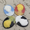 Cameos Resin Beads, Mixed color，A Grade, No-Hole Jewelry findings, 39x30mm ,Sold by PC
