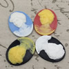 Cameos Resin Beads, Mixed color，A Grade, No-Hole Jewelry findings, 39x30mm ,Sold by PC