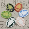 Cameos Resin Beads, Mixed color，A Grade, No-Hole Jewelry findings, 39x30mm ,Sold by PC