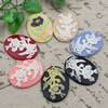 Cameos Resin Beads, Mixed color，A Grade, No-Hole Jewelry findings, 40x30mm ,Sold by PC