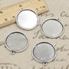 Alloy Antique Silver Cameo/Glass/Cabochon Frame bezel Settings, Double side Charm with Single Ring fit 31x28mm  inner size:25mm ,Sold by PC