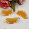 Fashion Resin Fruit Orange Pendants & Charms For Children DIY Jewelry Necklace & Bracelet Accessory 34x17mm ,Sold by PC
