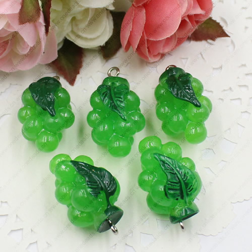 Fashion Resin Fruit Grape Pendants & Charms For Children DIY Jewelry Necklace & Bracelet Accessory 29x18mm ,Sold by PC