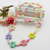 Kids Candy Colorful Acrylic Beads Cute Girl Necklace & Bracelet Set Baby Children Acrylic Beads Jewelry Set ,Sold by Dozen