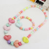 Kids Candy Colorful Acrylic Beads Cute Girl Necklace & Bracelet Set Baby Children Acrylic Beads Jewelry Set ,Sold by Dozen 
