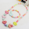 Kids Candy Colorful Acrylic Beads Cute Girl Necklace & Bracelet Set Baby Children Acrylic Beads Jewelry Set ,Sold by Dozen 