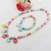 Kids Candy Colorful Acrylic Beads Cute Girl Necklace & Bracelet Set Baby Children Acrylic Beads Jewelry Set ,Sold by Dozen
