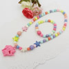 Kids Candy Colorful Acrylic Beads Cute Girl Necklace & Bracelet Set Baby Children Acrylic Beads Jewelry Set ,Sold by Dozen