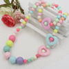 Kids Candy Colorful Acrylic Beads Cute Girl Necklace & Bracelet Set Baby Children Acrylic Beads Jewelry Set ,Sold by Dozen
