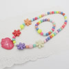 Kids Candy Colorful Acrylic Beads Cute Girl Necklace & Bracelet Set Baby Children Acrylic Beads Jewelry Set ,Sold by Dozen
