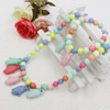 Kids Candy Colorful Acrylic Beads Cute Girl Necklace & Bracelet Set Baby Children Acrylic Beads Jewelry Set ,Sold by Dozen