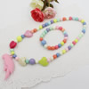Kids Candy Colorful Acrylic Beads Cute Girl Necklace & Bracelet Set Baby Children Acrylic Beads Jewelry Set ,Sold by Dozen
