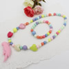 Kids Candy Colorful Acrylic Beads Cute Girl Necklace & Bracelet Set Baby Children Acrylic Beads Jewelry Set ,Sold by Dozen