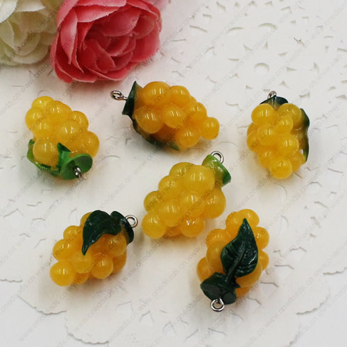 Fashion Resin Fruit Grape Pendants & Charms For Children DIY Jewelry Necklace & Bracelet Accessory 31x18mm ,Sold by PC 