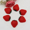 Flat Back Resin Fruit Strawberry Cabochons Jewelry Fit Mobile Phone Hairpin Headwear DIY Accessories 27x24mm ,Sold by PC 
