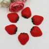 Flat Back Resin Fruit Strawberry Cabochons Jewelry Fit Mobile Phone Hairpin Headwear DIY Accessories 27x24mm ,Sold by PC 