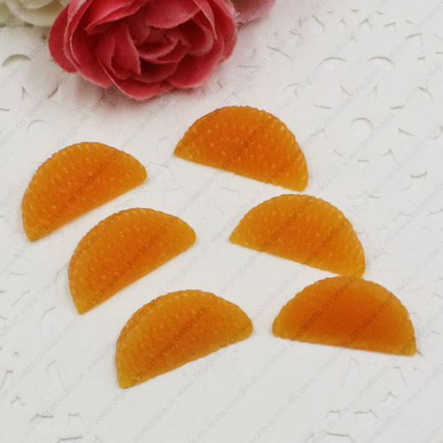 Flat Back Resin Fruit Orange Cabochons Jewelry Fit Mobile Phone Hairpin Headwear DIY Accessories 26x13mm ,Sold by PC 