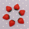 Flat Back Resin Fruit Strawberry Cabochons Jewelry Fit Mobile Phone Hairpin Headwear DIY Accessories 18x15mm ,Sold by PC 
