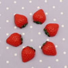 Flat Back Resin Fruit Strawberry Cabochons Jewelry Fit Mobile Phone Hairpin Headwear DIY Accessories 18x15mm ,Sold by PC 