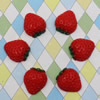 Flat Back Resin Fruit Strawberry Cabochons Jewelry Fit Mobile Phone Hairpin Headwear DIY Accessories 21x18mm ,Sold by PC 
