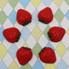 Flat Back Resin Fruit Strawberry Cabochons Jewelry Fit Mobile Phone Hairpin Headwear DIY Accessories 21x18mm ,Sold by PC 