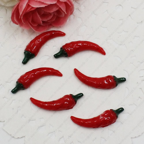Flat Back Resin Vegetable Paprika Cabochons Jewelry Fit Mobile Phone Hairpin Headwear DIY Accessories 30x9mm ,Sold by PC 