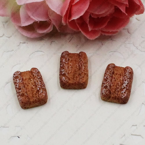 Flat Back Resin Dessert Bread Cabochons Jewelry Fit Mobile Phone Hairpin Headwear DIY Accessories 16x12mm ,Sold by PC 