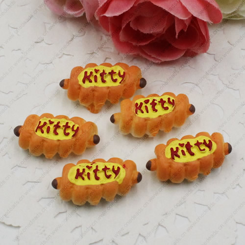 Flat Back Resin Dessert Bread Cabochons Jewelry Fit Mobile Phone Hairpin Headwear DIY Accessories 25x14mm ,Sold by PC 