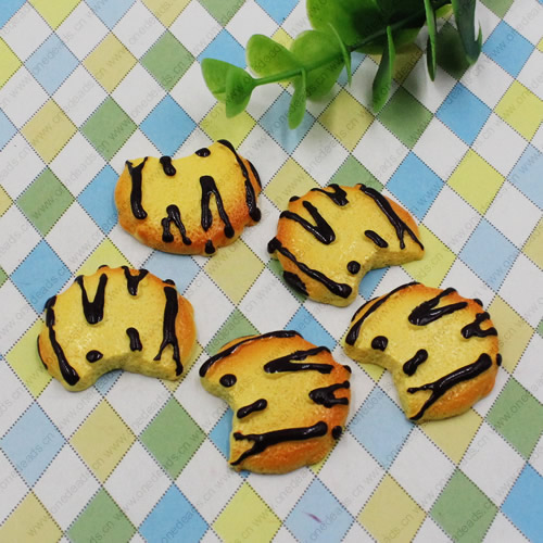 Flat Back Resin Dessert Biscuits Cabochons Jewelry Fit Mobile Phone Hairpin Headwear DIY Accessories 32x29mm ,Sold by PC 