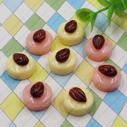 Flat Back Resin Dessert Cake Cabochons Jewelry Fit Mobile Phone Hairpin Headwear DIY Accessories 11x12mm ,Sold by PC 