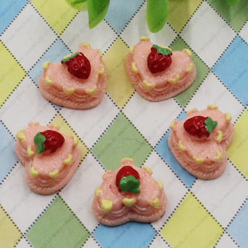 Flat Back Resin Dessert Cake Cabochons Jewelry Fit Mobile Phone Hairpin Headwear DIY Accessories 14x16mm ,Sold by PC 