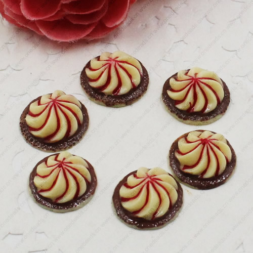 Flat Back Resin Dessert Cake Cabochons Jewelry Fit Mobile Phone Hairpin Headwear DIY Accessories 15x8mm ,Sold by PC 