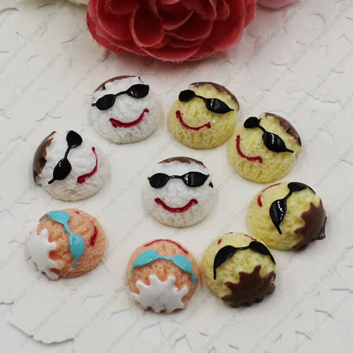 Flat Back Resin Dessert Cake Cabochons Jewelry Fit Mobile Phone Hairpin Headwear DIY Accessories 15mm ,Sold by PC 