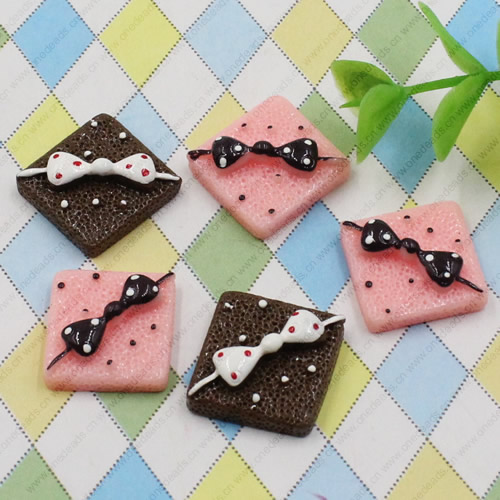 Flat Back Resin Dessert Cake Cabochons Jewelry Fit Mobile Phone Hairpin Headwear DIY Accessories 18x19mm ,Sold by PC 