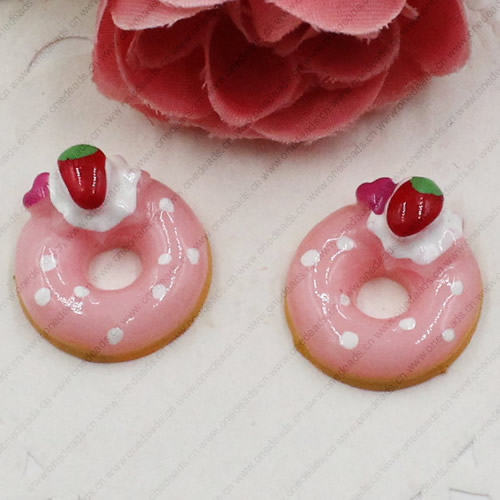 Flat Back Resin Dessert Donut Cabochons Jewelry Fit Mobile Phone Hairpin Headwear DIY Accessories 18x8mm ,Sold by PC