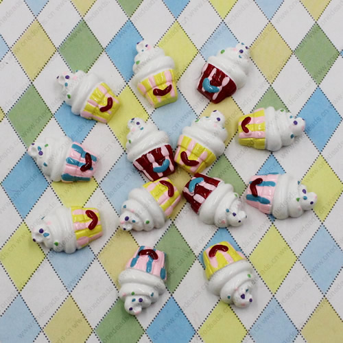 Flat Back Resin Dessert Ice cream Cabochons Jewelry Fit Mobile Phone Hairpin Headwear DIY Accessories 19x13mm ,Sold by PC