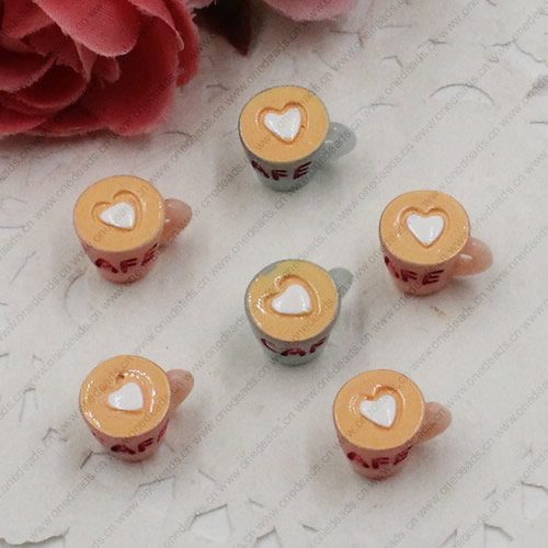 Flat Back Resin Dessert Cup Cabochons Jewelry Fit Mobile Phone Hairpin Headwear DIY Accessories 12x9mm ,Sold by PC
