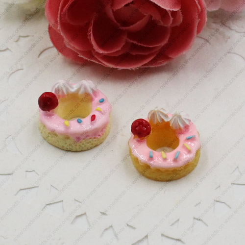 Flat Back Resin Dessert Donut Cabochons Jewelry Fit Mobile Phone Hairpin Headwear DIY Accessories 10x14mm ,Sold by PC