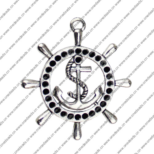 Pendant. Fashion Zinc Alloy jewelry findings. Wheel 45x50mm. Sold by KG