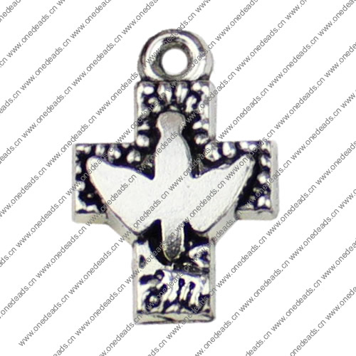 Pendant. Fashion Zinc Alloy jewelry findings. Cross 17x25mm. Sold by KG