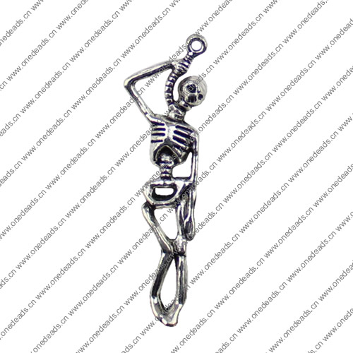 Pendant. Fashion Zinc Alloy jewelry findings. Skeleton 12x41mm. Sold by KG