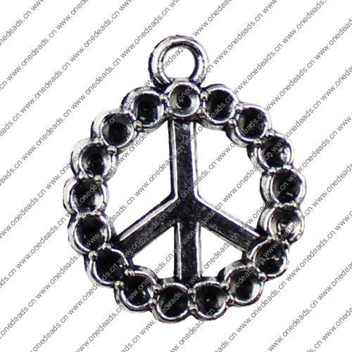 Pendant. Fashion Zinc Alloy jewelry findings.Peace 26x30mm. Sold by KG