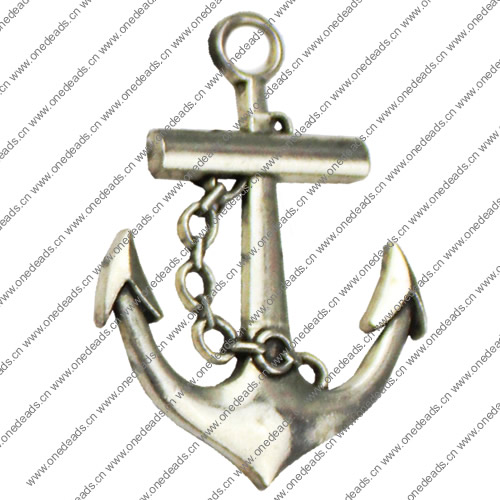 Pendant. Fashion Zinc Alloy jewelry findings.Anchor 46x33.5mm. Sold by KG
