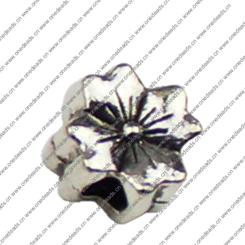 Beads. Fashion Zinc Alloy jewelry findings.Flower 8.5x8.5mm. Hole size:3mm. Sold by KG